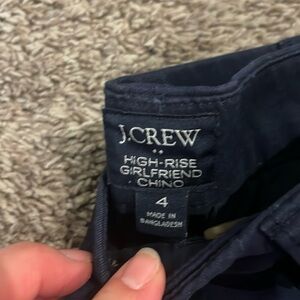 Jcrew navy girlfriend high rise chino